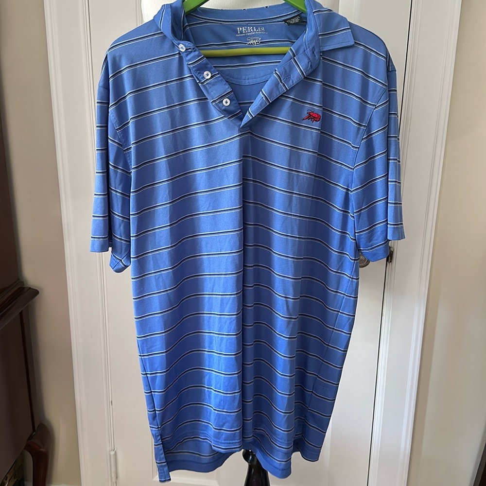 Men's short sleeve collared shirt by Perlis a New Orleans brand